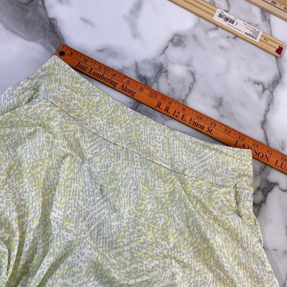 Adidas 6MO Golf Skirt Skort Womens Sz Small Green Yellow Stretch Athletic Active